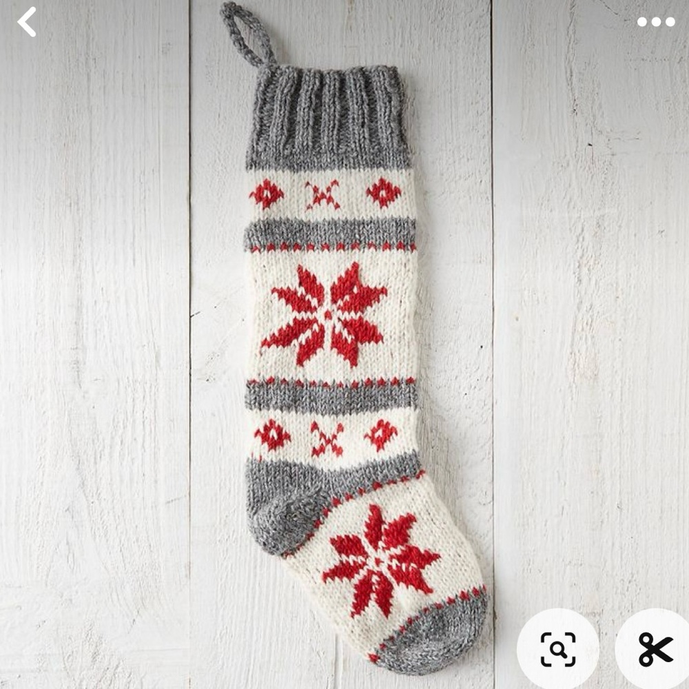 Terrain woolen stocking - grey snowflake NWOT